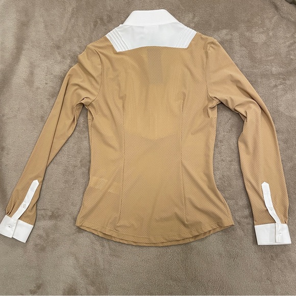 Cavalleria Toscana Tan equestrian show shirt perforated mesh - Picture 12 of 15